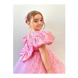 Linarookids Pembe Taşlı Vintage Kız Bebek Elbise,Doğum günü elbise,fotoğraf çekim elbise,1-11 Yaş Uygun