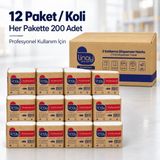 Linay Ultra Soft Z Katlama Dispenser Havlu 2 Katlı 200 Yaprak 12 Paket