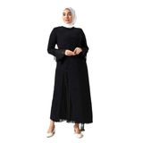 LİNDA KADIN BÜYÜK BEDEN SİMLİ ASTARLI ANNE ABİYE ELBİSE Siyah 48