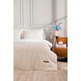 Linda Krem Kadife Çift Kişilik Nevresim Takımı 200x220 4 Yastıklı 5007 - 200 x 220 cm