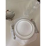 Linda Mia Home Yuvarlak Amerikan Serivs Beyaz Ekru 6 Lı (Beyaz)