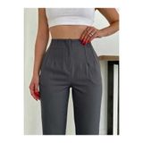 LİNDALİNA TEKSTİL Kadın Slim Fit ZR Yüksek Bel Pensli Küçük Beden Kumaş Pantolon
