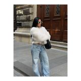 LİNDALİNA TEKSTİL Kadın Suni Astarlı Yumuşak Dokulu Crop Ceket