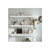 LİNDE HOME Beyaz Duvar Rafı, Duvar Dekorasyonu, Kitaplık 50x15