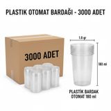 Lindera Plastik Pet Bardak, 180 Cc Otomat Bardağı, 3000 Adetli - Tam Koli İle Ekonomik Paket Şeffaf