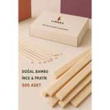 LINDES Bambu Ahşap Tahta Karıştırıcı 500 Adet Çay Kahve İçin Tek Kullanımlık Karıştırma Çubuğu