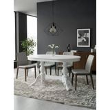 Lindon Çift Baba Ayaklı Açılır Masif Ahşap Oval Yemek Masası 100X170