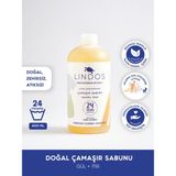 Lindos - Bitkisel Gül Itır Kokulu Çamaşır Sabunu %100 Doğal Renkli Beyazlar Için Sıvı Deterjan 0,6 L - 600 ml