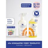 Lindos Doğal Konsantre Yüzey Temizleyici Çok Amaçlı Mutfak Banyo Zemin Fayans Derz Cam Leke Toz - Portakal