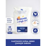 Lindos - Ekstra Narin Bitkisel Baby Kokusuz Doğal Sabun Bazlı Bebek Sıvı Çamaşır Deterjanı - 1,2 lt