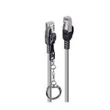 Lindy LIN-47602 1 mt CAT 6A 500 MHz S-FTP Güvenlik için Kilitlenebilir Gri Patch Cord Kablo