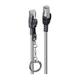 Lindy LIN-47605 3 mt Cat 6A 500 MHz S-FTP Güvenlik için Kilitlenebilir Gri Patch Cord Kablo