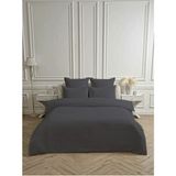 Line Antrasit Pamuk Saten Çift Kişilik Nevresim Takımı Lastiksiz Çarşaflı 4 Parça Set - 200 x 220 cm