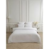 Line Beyaz Pamuk Saten Çift Kişilik Nevresim Takımı Lastiksiz Çarşaflı 4 Parça Set - 200 x 220 cm