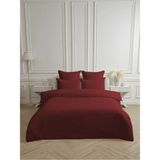 Line Bordo Pamuk Saten Çift Kişilik Nevresim Takımı Lastiksiz Çarşaflı 4 Parça Set - 200 x 220 cm
