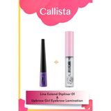 Line Extend Dipliner 01 Siyah & Upbrow Girl Eyebrow Lamination Kaş Sabitleyici Jel Makyaj Seti