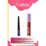 Line Extend Dipliner Kahve 02 & Dreamy Matte Cream Lipgloss 205 Big Ego - Kahverengi Makyaj Seti
