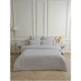 Line Gri Pamuk Saten Çift Kişilik Nevresim Takımı Lastiksiz Çarşaflı 4 Parça Set - 200 x 220 cm