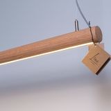 Line Minimal Silindir Modern Ahşap Aydınlatma - Minimal LED Sarkıt Avize - Meşe