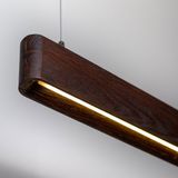 Line Minimal Soft Modern Ahşap Aydınlatma - Minimal LED Sarkıt Avize - Kahverengi