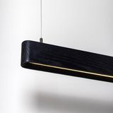 Line Minimal Soft Modern Ahşap Aydınlatma - Minimal LED Sarkıt Avize - Siyah