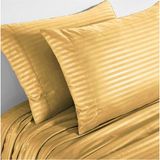 Line Pamuklu Nevresim Takımı 4 Parça Çizgili Nevresim Seti Bej | Otel Nevresim Gold - 200 x 220 cm