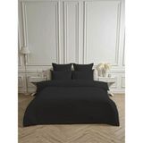 Line Siyah Pamuk Saten Çift Kişilik Nevresim Takımı, 200X220 Cm, 4 Parça Set, Lastiksiz Çarşa - Renkli - 100 x 100 cm