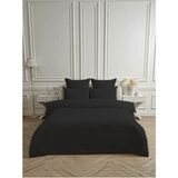 Line Siyah Pamuk Saten Çift Kişilik Nevresim Takımı Lastiksiz Çarşaflı 4 Parça Set - 200 x 220 cm