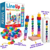 Line Up Ipe ve Çubuğa Boncuk ve Şekil Dizme Oyunu - Pembe