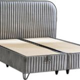 Line Visco Lüks Baza Ve Başlık Seti 100X200 Cm Tek Kişilik Baza Ve Başlık Takımı Koyu Gri Babyface