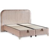Line Visco Lüks Baza Ve Başlık Seti 100X200 Cm Tek Kişilik Baza Ve Başlık Takımı Krem Babyface