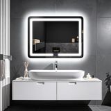 Linea Beyaz Led'li Lazer Kumlamalı Lavabo & Banyo Aynası (Dokunmatik Sensörlü) - Beyaz Ledli - 70 x 45