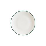 Linea Green Gourmet 21 cm 12 Adet Porselen Yeşil Kenar Çizgili Düz Tabak