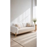 linea natura home Keten Düz Sade Koltuk Örtüsü Bohem Dekoratif Kanepe Çekyat Oturma Yerini Kapatan Salon Örtüsü - 2 Keten Kırlent - 3 Parça Çeyiz Seti
