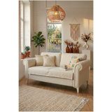 linea natura home Keten Düz Sade Koltuk Örtüsü Bohem Dekoratif Kanepe Çekyat Oturma Yerini Kapatan Salon Örtüsü