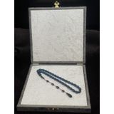 LineaCraft Salih Şirin Halkalı İmame Bürokrat Boy Füme Mavi Ateş Kehribar Tesbih (6x8 mm) OT-ATS-KHRBR-056-B1