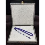 LineaCraft Salih Şirin Halkalı İmame Bürokrat Boy Lacivert Ateş Kehribar Tesbih (6x8 mm) OT-ATS-KHRBR-057-B1