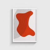 Linear Stain v2 Tablo Çerçeveli Poster Duvar Dekorasyonu - 21 x 30 - Beyaz Çerçeveli