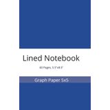Lined Notebook, Graph Paper 5x5, 60 Pages, 5.5"x8.5",