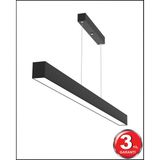 Lineer 100 cm - Ledli Modern Sarkıt Linear LED Avize Salon Mutfak Oturma Odası Yatak Odası Antre Hol Ofis LED - Siyah - Gün Işığı (4000K)