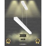 Lineer 100cm (Beyaz Kasa, Sarı Işık) Ledli Modern Sarkıt Linear LED Avize Salon Mutfak Oturma Odası Yatak Odası Antre Hol Ofis LED
