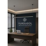 Lineer 120 cm Siyah Kasa 4000K Doğal Beyaz Sarkıt Modern LED Avize Mutfak, Ofis, Mağaza, Salon,