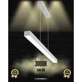 Lineer 120cm (Gri Kasa, Sarı Işık) Ledli Modern Sarkıt Linear LED Avize Salon Mutfak Oturma Odası Yatak Odası Antre Hol Ofis LED - Sarı Işık (3000K)