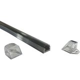 Lineer Alüminyum Boş Kasa Profil - LED Bar Boş Kasa Şeffaf Cam 1metre 2 Kanallı - 1 m