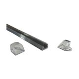 Lineer Alüminyum Boş Kasa Profil - Led Bar Boş Kasa Şeffaf Cam 1metre 2 Kanallı