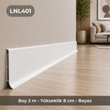 Linela Suya Dayanıklı Pvc Süpürgelik 8 Cm - Beyaz - Lnl401