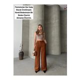 Linen Butik Double Krep | Pileli Palazzo Pantolon