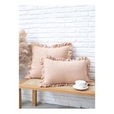 Linen Gauze Keten Kırlent Kılıfı Bej 45x45