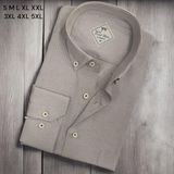 Linen Keten Hafif Kumaş Uzun Kollu Vizon Erkek Gömlek (Regular Kalıp) - S