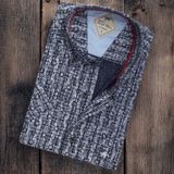 Linen Keten Klasik Kısa Kollu Gri Erkek Gömlek (Regular Kalıp)